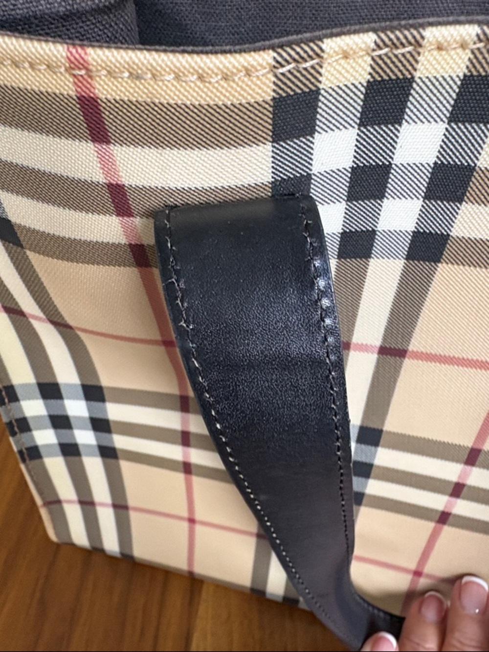 Burberry Beige Check Shoulder Bag with Black Straps
Not sure if it is authentic. - Picture 8 of 10